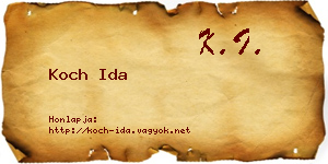 Koch Ida névjegykártya