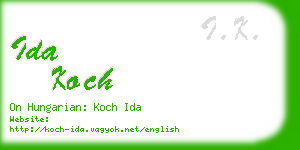 ida koch business card
